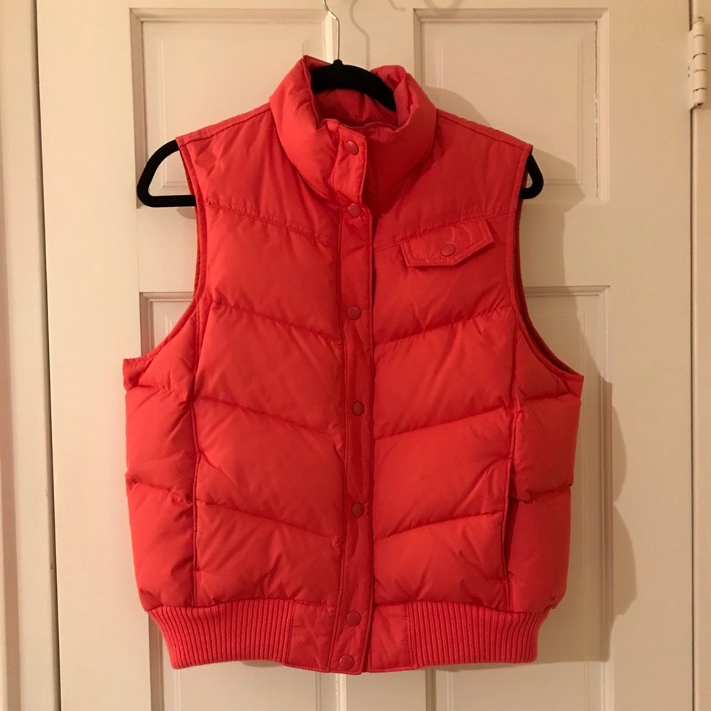 Bright pink. Down vest. Size Large.
